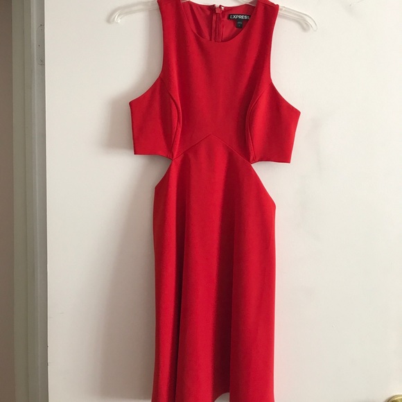 Express Dresses & Skirts - Express flowy red tank dress side cutouts